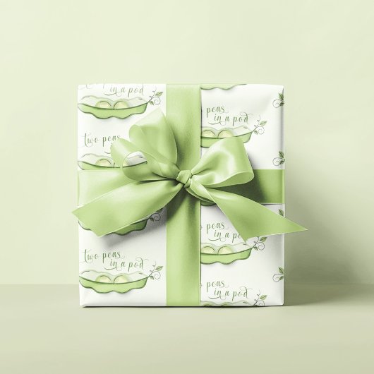 Baby shower tweeling twee erwten in een pod inpakpapier vel