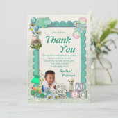 Baby shower Tweets Hartelijk dank Bedankkaart (Staand voorkant)