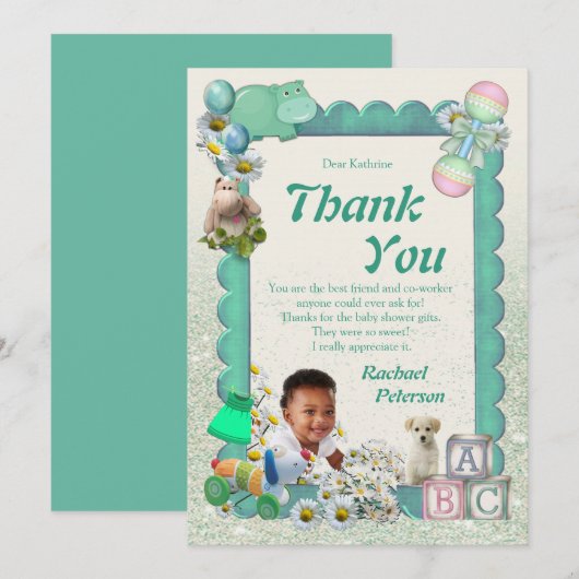 Baby shower Tweets Hartelijk dank Bedankkaart (Voorkant / Achterkant)