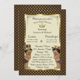 Baby shower Twin Baby's, Marron, zeer trendy Kaart