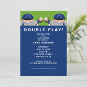 Baby shower Twin Boys Baseball Kaart (Staand voorkant)