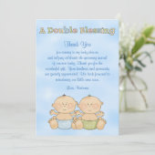 baby shower Twin Boys Bedankkaart (Staand voorkant)