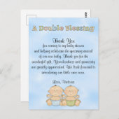 Baby shower Twin Boys Briefkaart (Voorkant / Achterkant)
