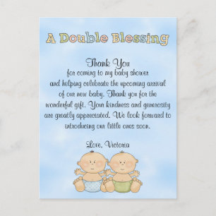 Baby shower Twin Boys Briefkaart