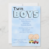 baby shower Twin Boys Kaart (Voorkant)