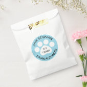 Baby shower - Twin Boys - Paw Print Thema Bedankzakje (Gezegeld)