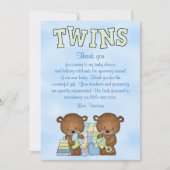 baby shower Twin Boys Teddy Bear Kaart (Voorkant)