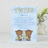 baby shower Twin Boys Teddy Bear Kaart (Staand voorkant)