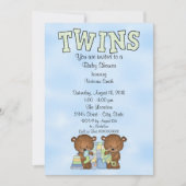 Baby shower Twin Boys Teddy Bear Kaart (Voorkant)