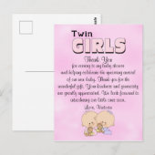Baby shower Twin Girls Briefkaart (Voorkant / Achterkant)
