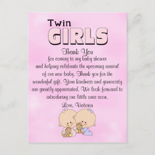Baby shower Twin Girls Briefkaart