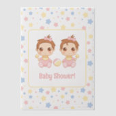Baby shower Twin Girls Insert Vellum Uitnodigingen (Voorkant)