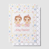 Baby shower Twin Girls Insert Vellum Uitnodigingen (Offset (Uitnodiging))