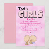 Baby shower Twin Girls Kaart (Voorkant / Achterkant)