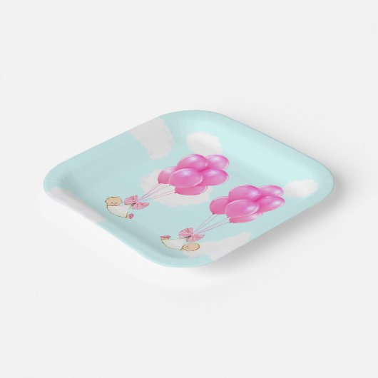 Baby shower Twin Girls Papieren Bordje (Gebogen)
