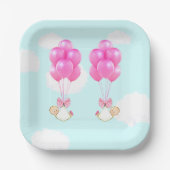 Baby shower Twin Girls Papieren Bordje (Voorkant)