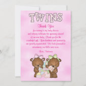 baby shower Twin Girls Teddy Bear Kaart (Voorkant)