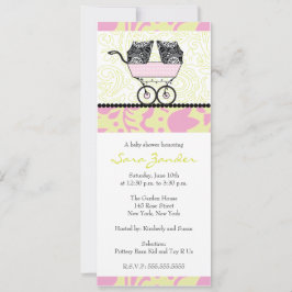 Baby shower Twin Girls - Uitnodiging tot Baby