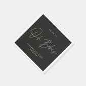 Baby shower Twin Modern Zwart-wit Elegant Servet (Hoek)