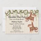 baby shower Twin Monkeys Kaart (Voorkant)