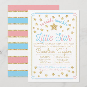 Baby shower Twinkle Little Star Kaart