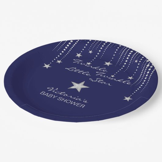 baby shower Twinkle Twinkle Little Star Papieren Bordje (Gekanteld)