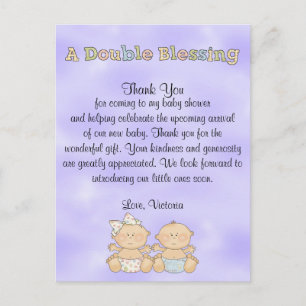 Baby shower Twins Boy Girl Briefkaart