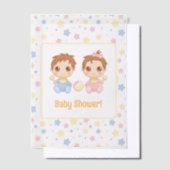 Baby shower Twins Boy Girl Insert Vellum Uitnodigingen (Offset)