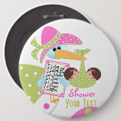Baby shower Twins Button (Voorkant /achterkant)