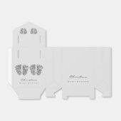 Baby shower Twins Feet Drips Glitter Silver Grey Bedankdoosjes (Uitgevouwen)