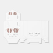 Baby shower Twins Feet Glitter Roos Wit Meisje Jon Bedankdoosjes (Uitgevouwen)