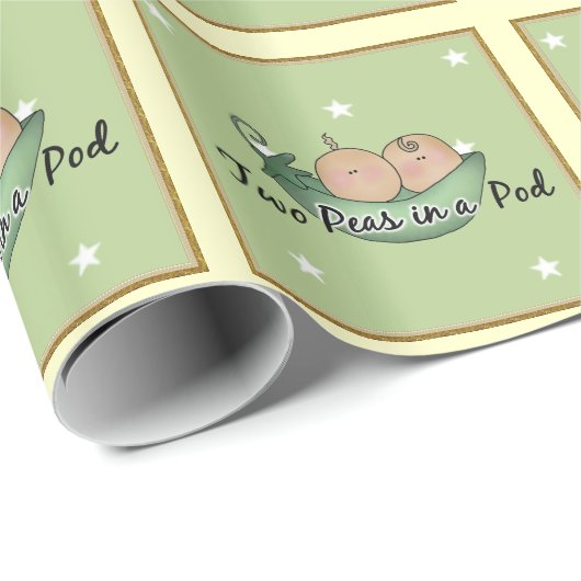 baby shower Twins inpakpapier (Rol Hoek)