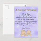 Baby shower Twins Jongen Meisje Briefkaart (Voorkant / Achterkant)