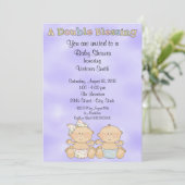 Baby shower Twins Jongen Meisje Kaart (Staand voorkant)