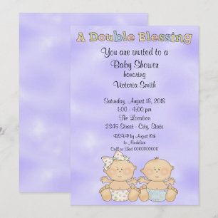 Baby shower Twins Jongen Meisje Kaart