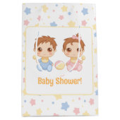 Baby shower Twins Jongen Meisje Medium Cadeauzakje (Voorkant)