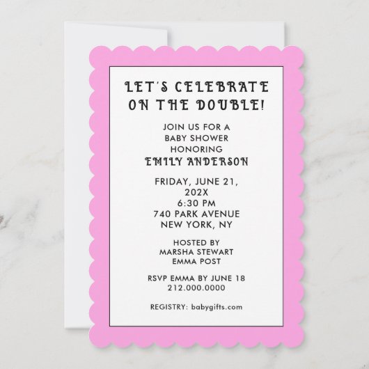 Baby shower Twins Kaart (Achterkant)