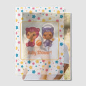 Baby shower Twins Kat Beer Sterren Dark Insert Vellum Uitnodigingen (Offset (Koppel))