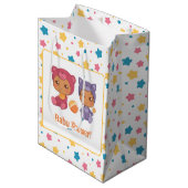 Baby shower Twins Kat Beer Sterren Donker Medium Cadeauzakje (Voorkant Gekanteld)