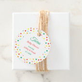 Baby shower Twins Kleurrijke Geel Rode Stippen Bedankjes Labels (In situ)