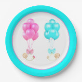 Baby shower Twins Papieren Bordje (Voorkant)