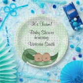 baby shower Twins Peas in a Pod Papieren Bordje (Feest)