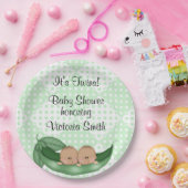 baby shower Twins Peas in a Pod Papieren Bordje (Feest)