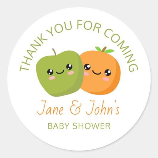 Baby shower Twins Ronde Sticker (Voorkant)