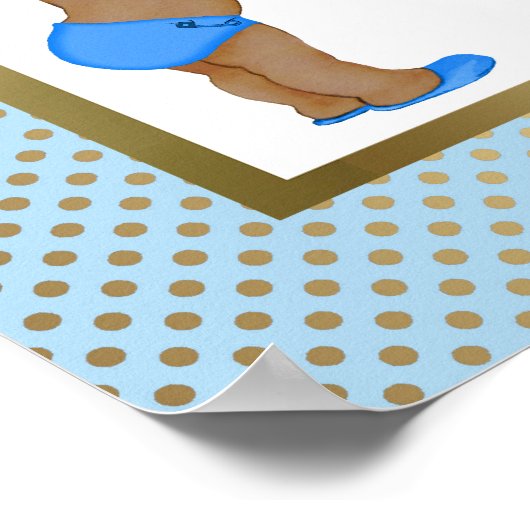 Baby shower TWINS, roze en blauw, elegant, 16 x 20 Poster (Hoek)