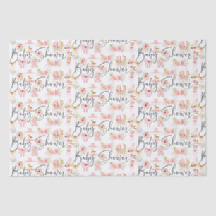 Baby shower Typografie Pasgeboren Symbolen Patroon Tissuepapier