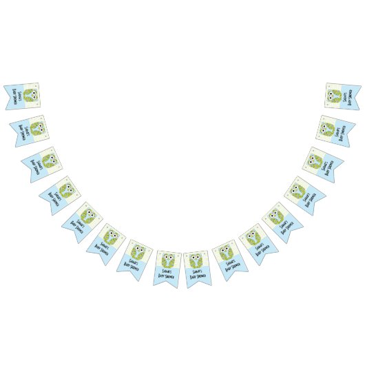 Baby shower Uil in een Tree/Blue, Swallowtail Bann Vlaggetjes (Alle)