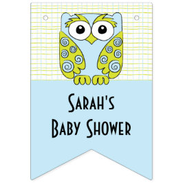 Baby shower Uil in een Tree/Blue, Swallowtail Bann Vlaggetjes