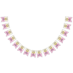 Baby shower Uil in een Tree/Pink, Swallowtail Bann Vlaggetjes
