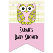 Baby shower Uil in een Tree/Pink, Swallowtail Bann Vlaggetjes (Tweede vlag)